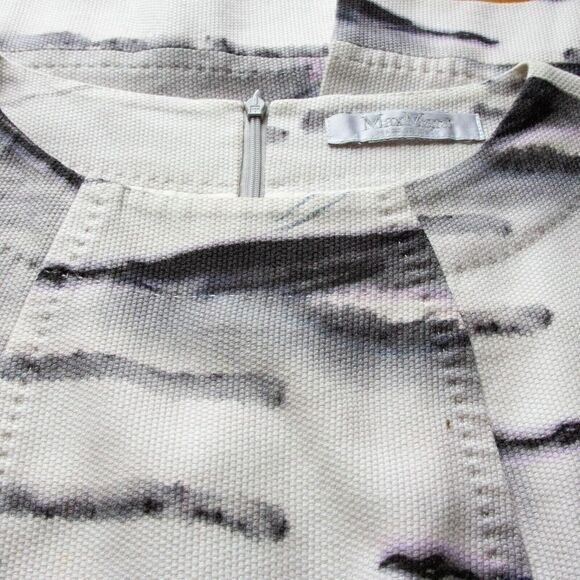 Vgt Max Mara Made in Italy Sleeveless Graphic Print Woven Fabric Midi Dress Sz M - Picture 5 of 13